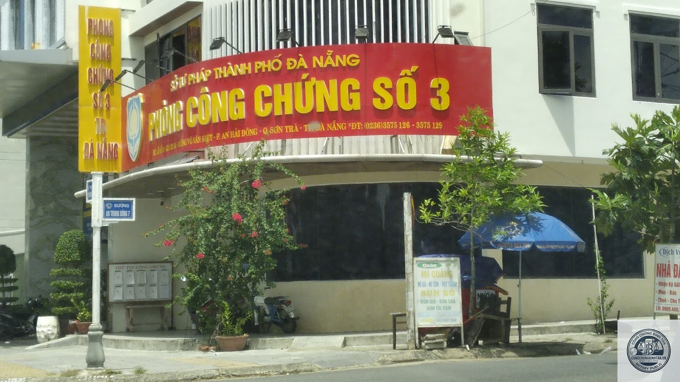 Ph&ograve;ng C&ocirc;ng chứng số 3 TP. Đ&agrave; Nẵng