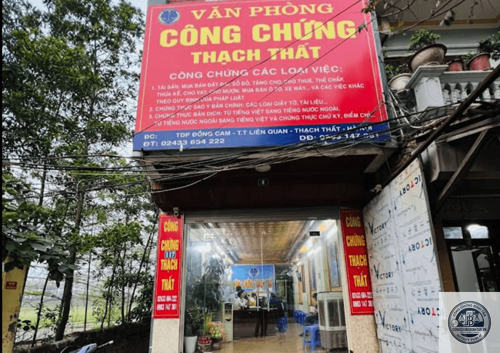 Văn ph&ograve;ng C&ocirc;ng chứng Thạch Thất