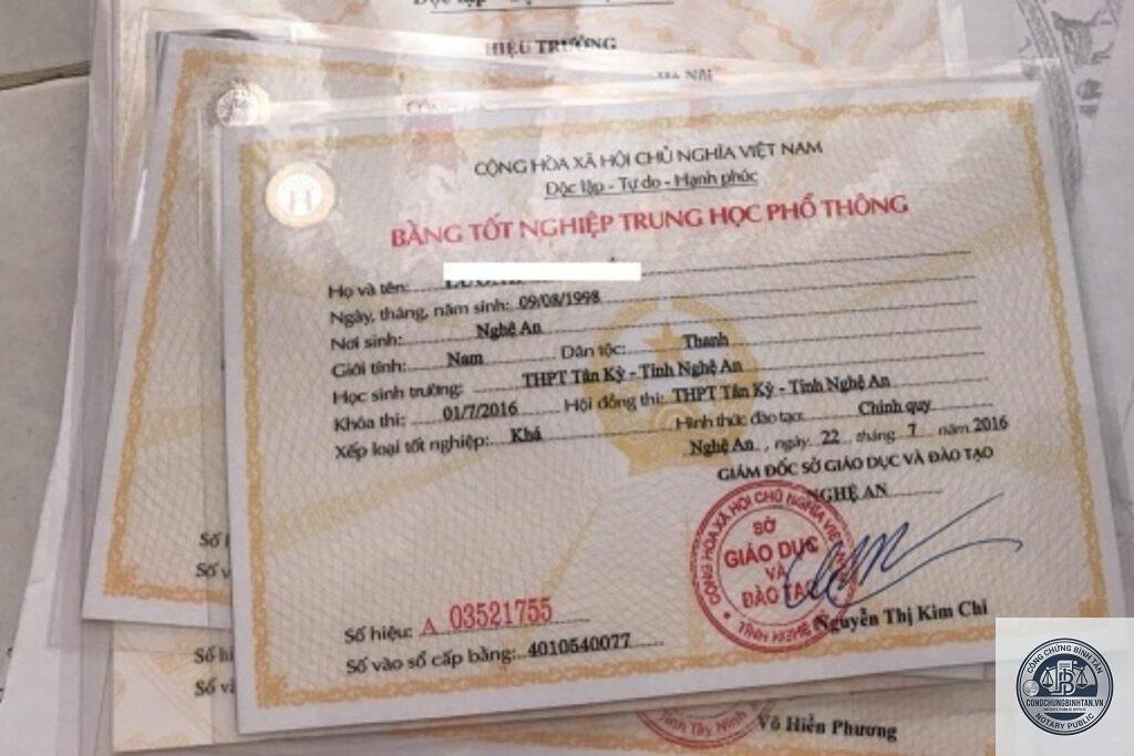 bản sao bằng tốt nghiệp