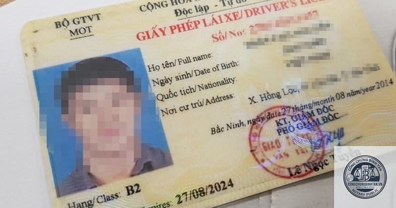 bằng lái xe bị gãy