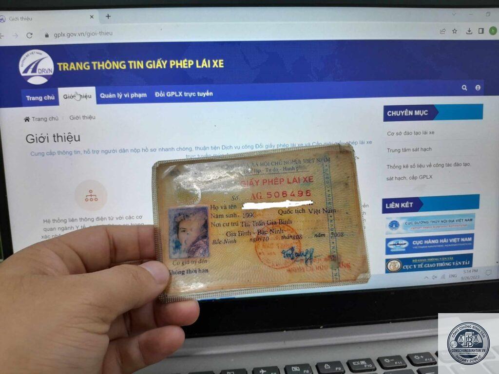 bằng lái xe bị mờ số