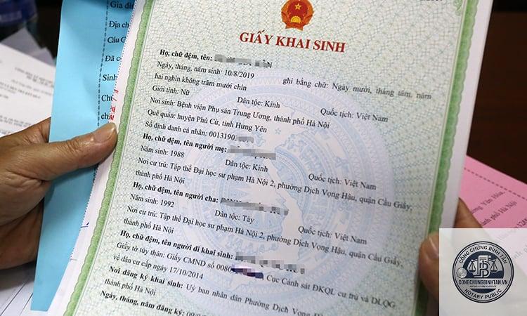 bổ sung giấy khai sinh