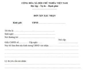 cách viết đơn xin chứng thực