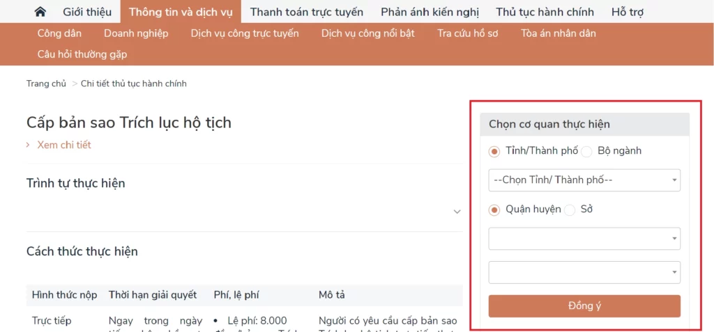 cấp bản sao giấy khai sinh online