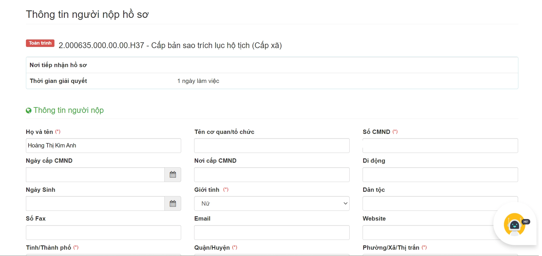 cấp bản sao giấy khai sinh online - H&igrave;nh 3