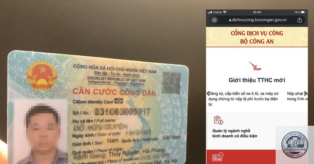 cấp lại căn cước công dân online