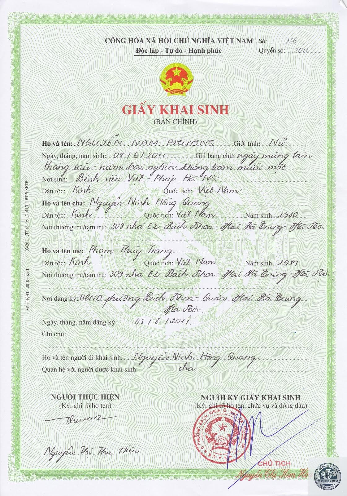 cấp lại giấy khai sinh bản ch&iacute;nh - H&igrave;nh 2