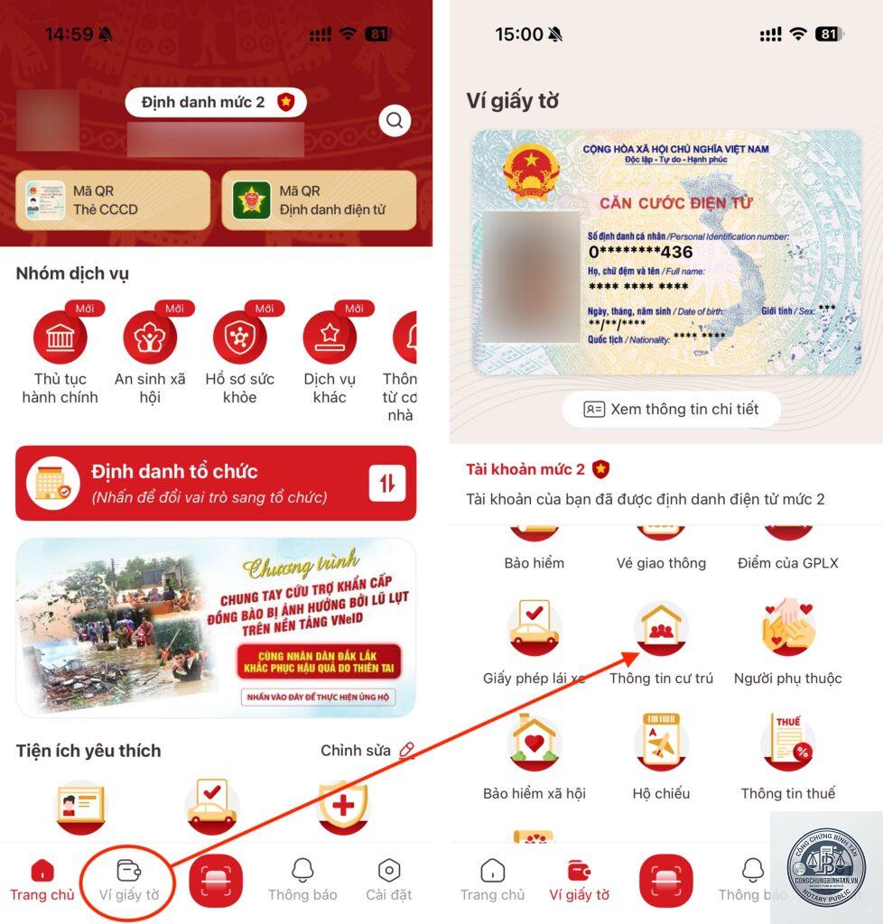 cập nhật thông tin VNeID
