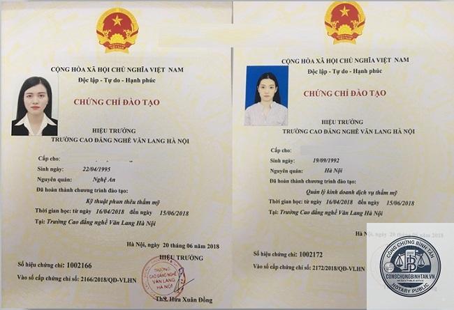 chứng chỉ nghề