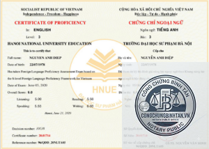 chứng chỉ ngoại ngữ