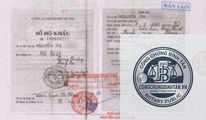 chứng thực bản sao hộ khẩu