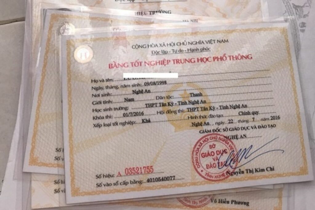 chứng thực bằng tốt nghiệp