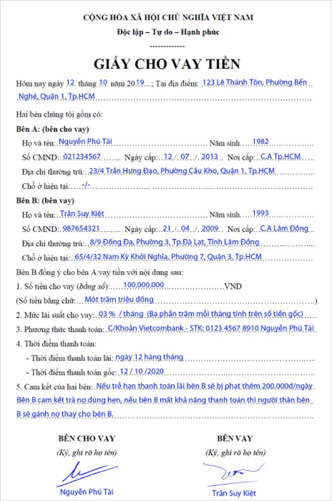 chứng thực chữ ký trên giấy vay tiền - Hình 3