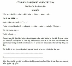 chứng thực di chúc hợp pháp