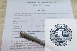 chứng thực di chúc ở xã