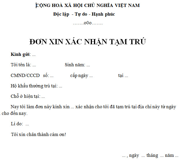 chứng thực giấy tạm vắng - Hình 2