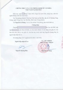 chứng thực giấy tờ đại sứ quán
