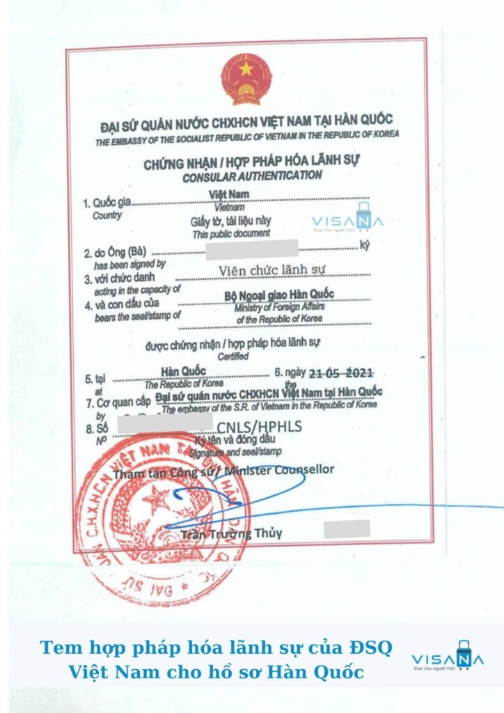 chứng thực giấy tờ đi Hàn Quốc