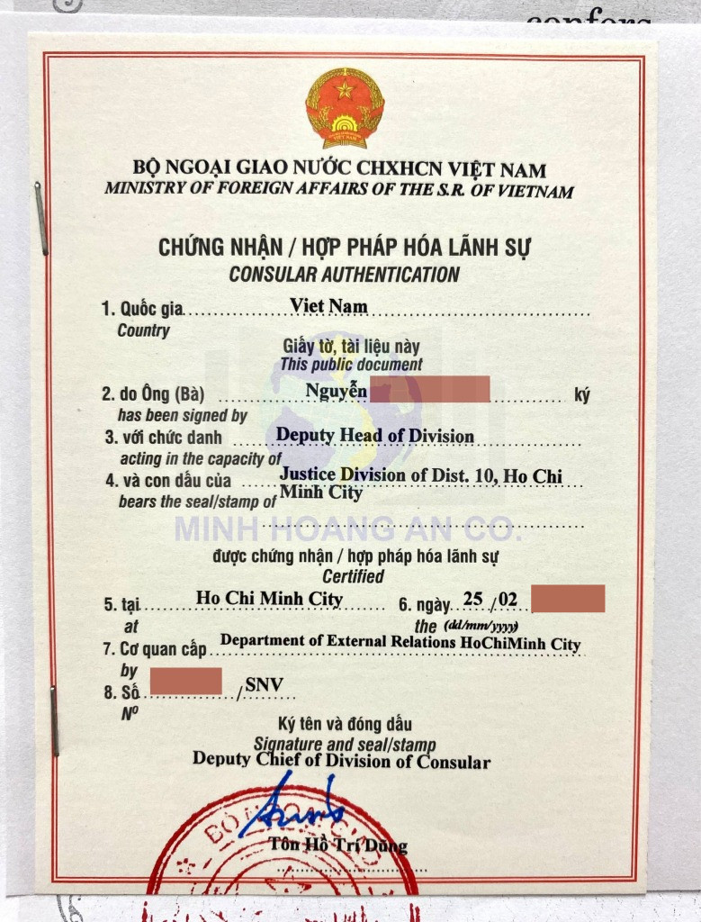 chứng thực giấy tờ du học