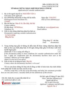 chứng thực giấy tờ lãnh sự quán yêu cầu