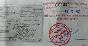 chứng thực giấy tờ xe