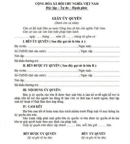 chứng thực giấy ủy quyền - H&igrave;nh 1