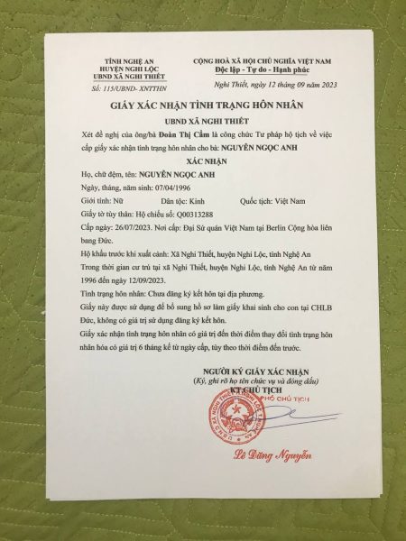 chứng thực giấy x&aacute;c nhận độc th&acirc;n - H&igrave;nh 3