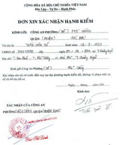 chứng thực giấy xác nhận hạnh kiểm
