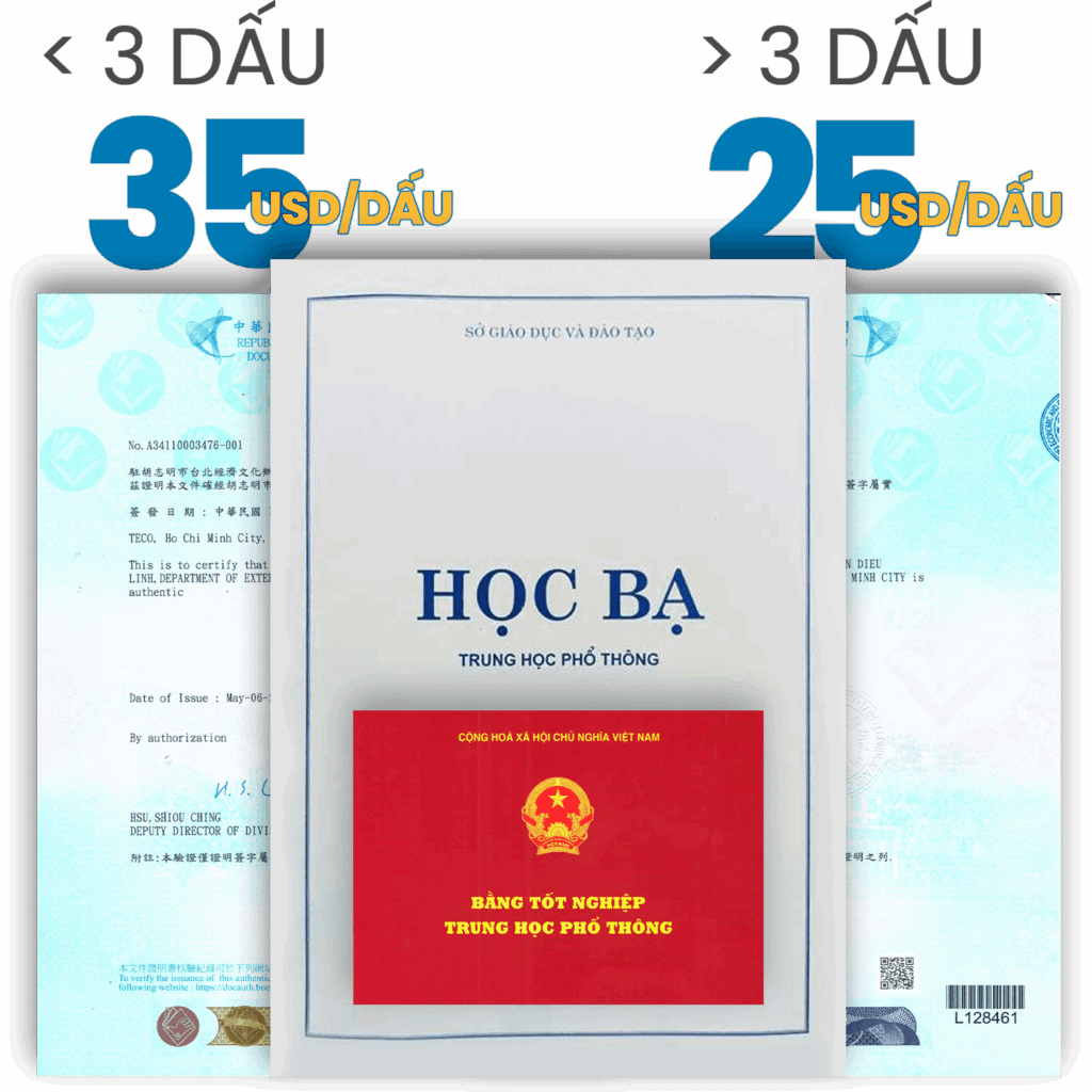 chứng thực hồ sơ du học
