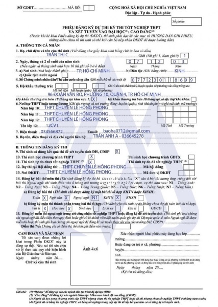 chứng thực hồ sơ thi đại học