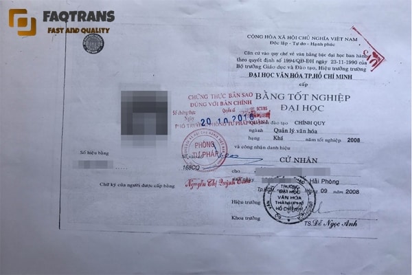 chứng thực hồ sơ tốt nghiệp - Hình 1