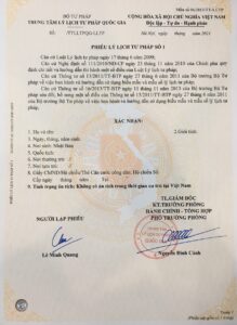 chứng thực lý lịch tư pháp