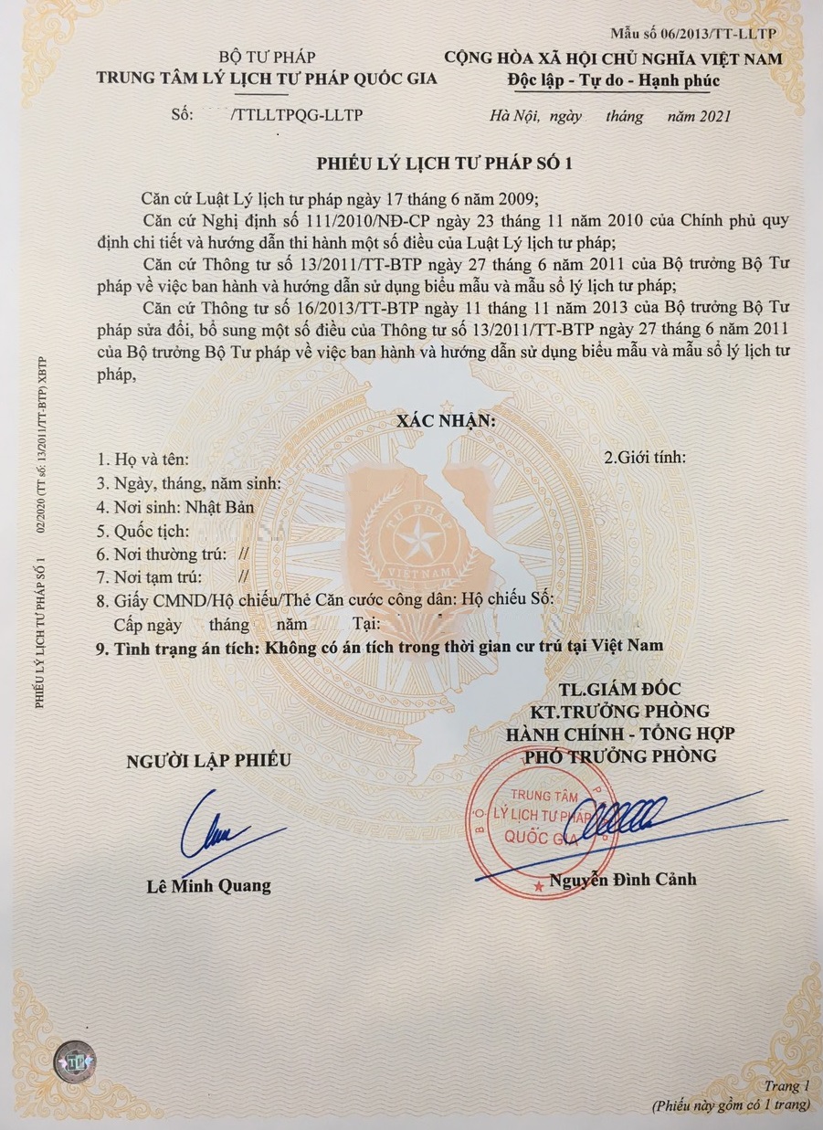 chứng thực lý lịch tư pháp - Hình 1
