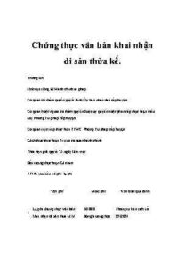 chứng thực văn bản khai nhận di sản