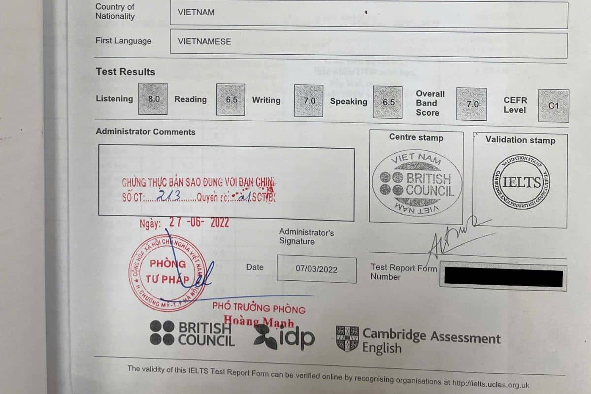 c&ocirc;ng chứng IELTS - H&igrave;nh 2