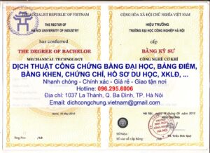 công chứng bằng khen