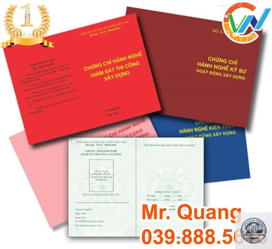công chứng chứng chỉ