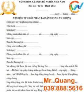công chứng giấy cam kết