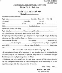công chứng giấy cam kết trả nợ
