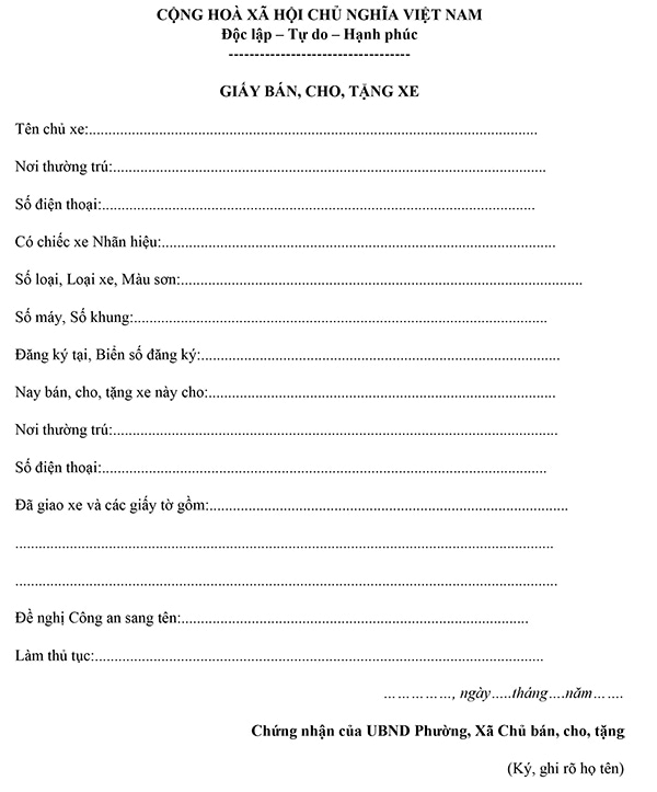 c&ocirc;ng chứng giấy cho tặng xe - H&igrave;nh 3