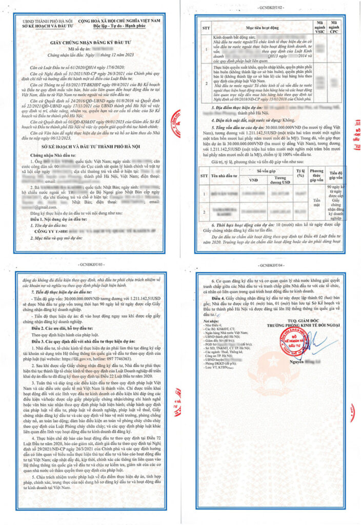 công chứng giấy chứng nhận đầu tư