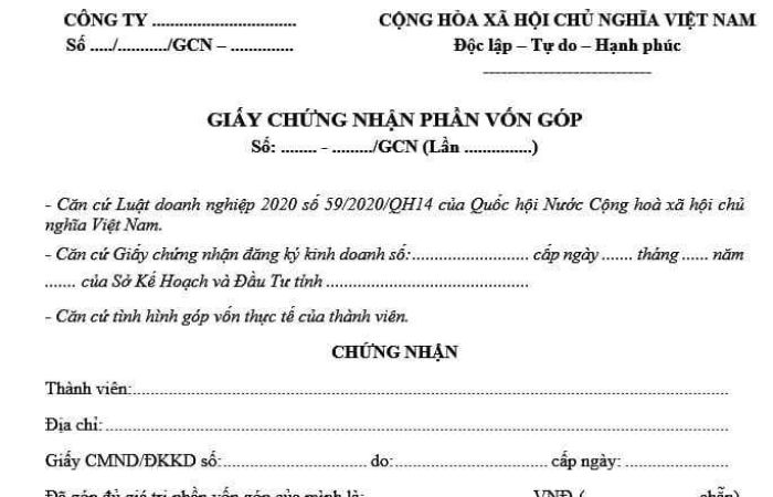 c&ocirc;ng chứng giấy chứng nhận g&oacute;p vốn - H&igrave;nh 1