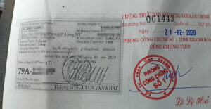 công chứng giấy đăng ký xe