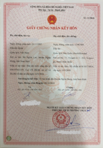 công chứng giấy kết hôn với người nước ngoài