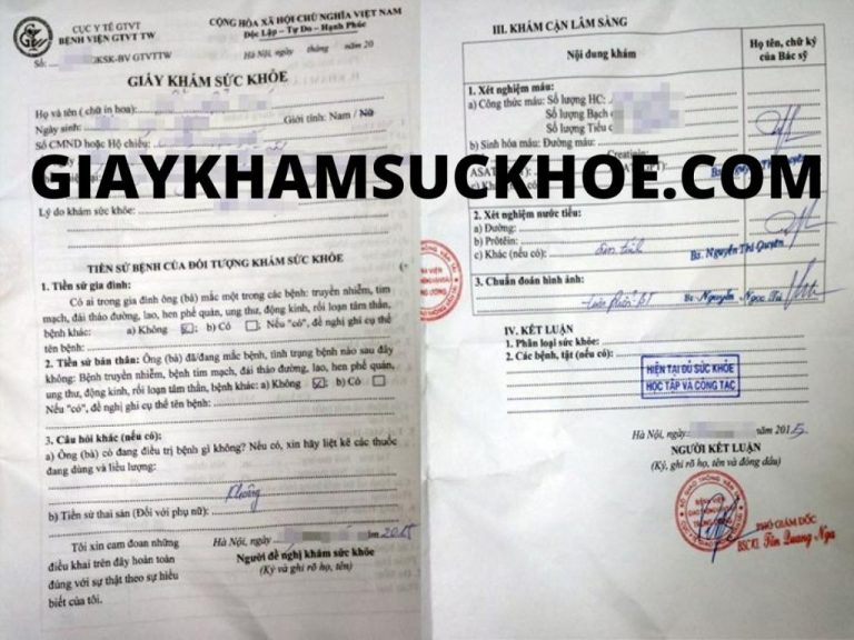 công chứng giấy khám sức khỏe