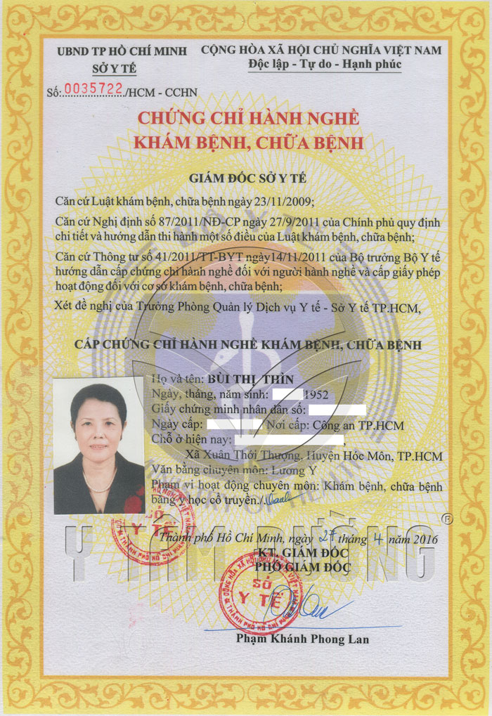 công chứng giấy phép hành nghề