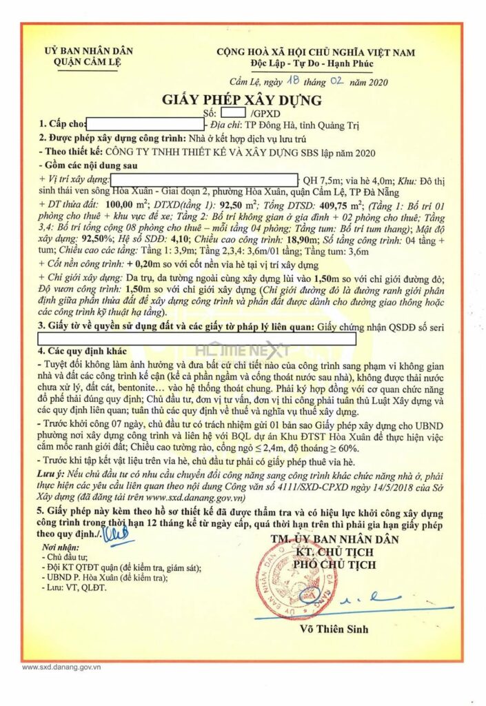 công chứng giấy phép xây dựng