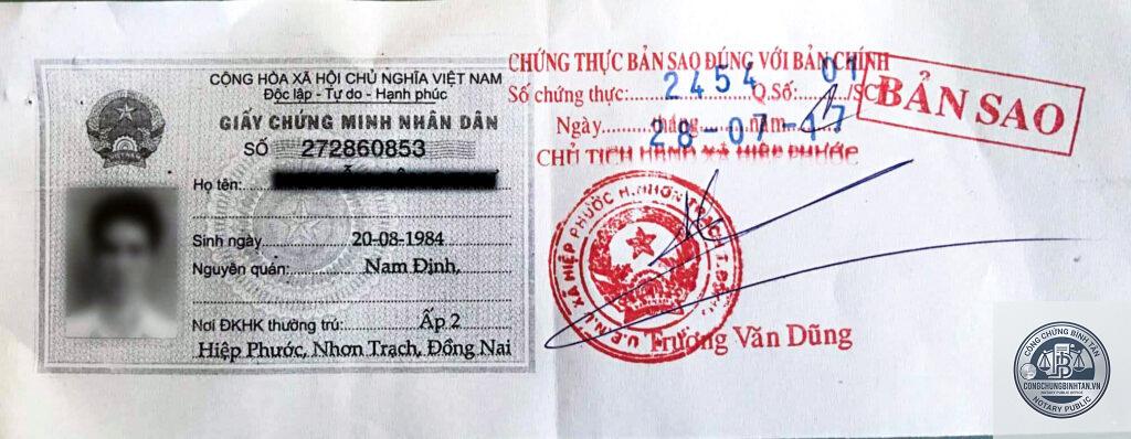 công chứng giấy tờ cá nhân