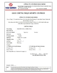 công chứng giấy xác nhận cổ phần