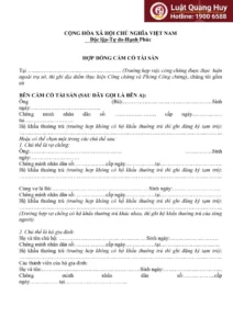 công chứng hợp đồng cầm cố